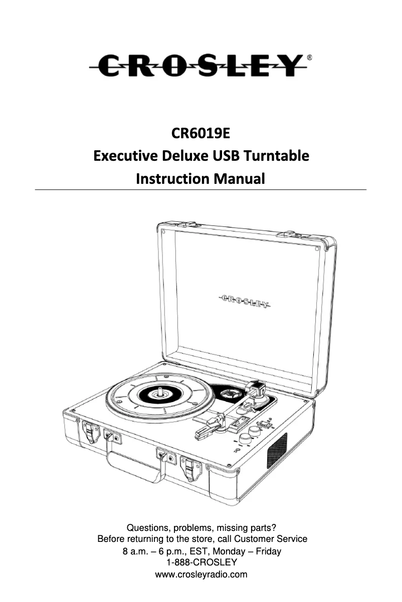 Page 1 de la notice Manuel utilisateur Crosley Executive Deluxe CR6019E