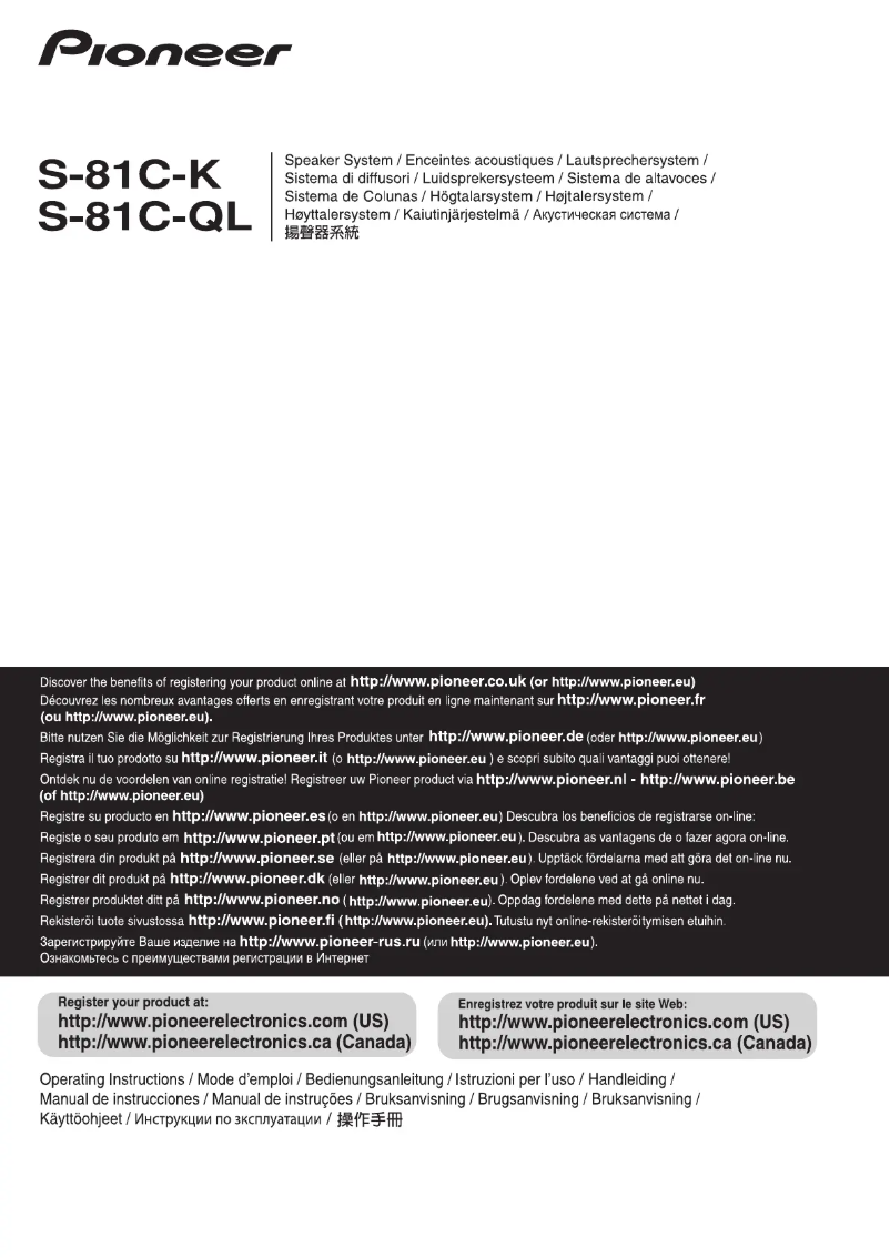 Página 1 del manual Manual de usuario Pioneer S-81C-K