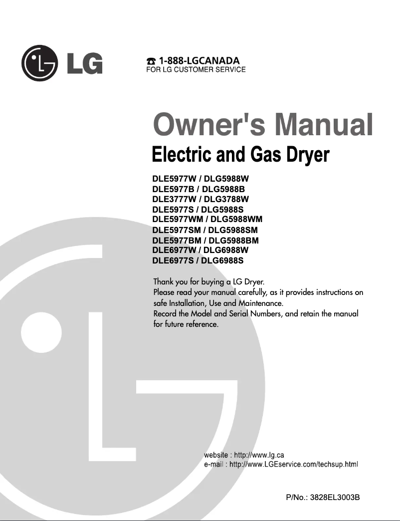 Page n°1 - Manuel utilisateur LG TDV10050E