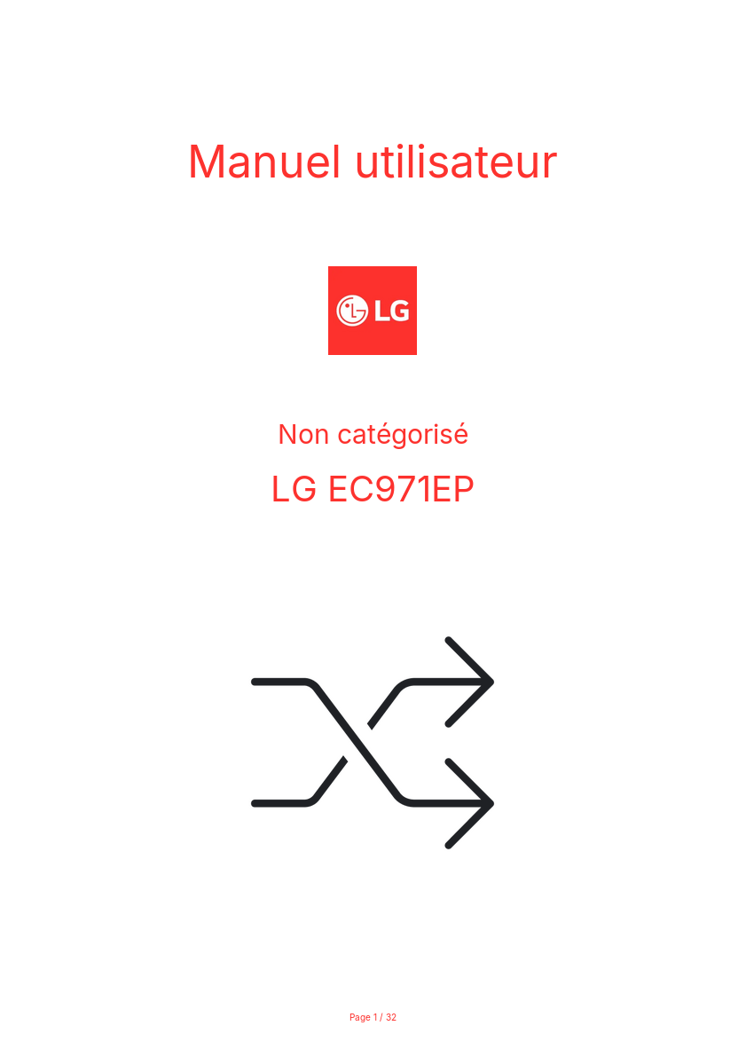 Image de la première page du manuel de l'appareil EC971EP