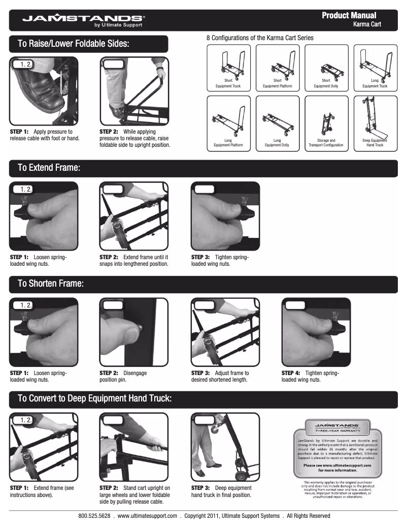Page 1 de la notice Manuel utilisateur Ultimate Support Karma Cart JS-KC80