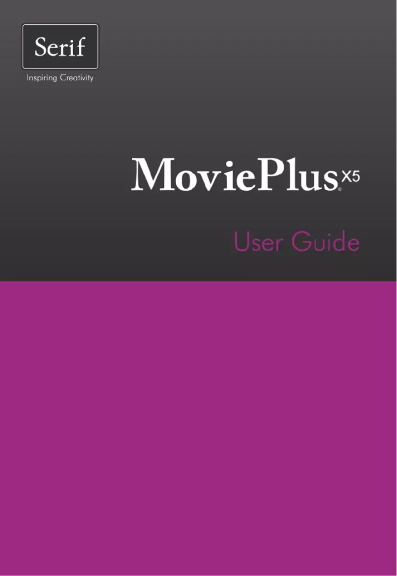 Page n°1 - Manuel utilisateur Serif MoviePlus X5