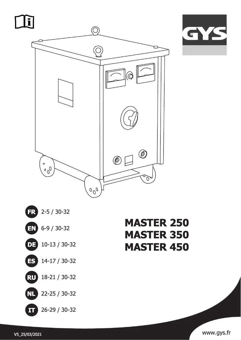 Image de la première page du manuel de l'appareil Master 250