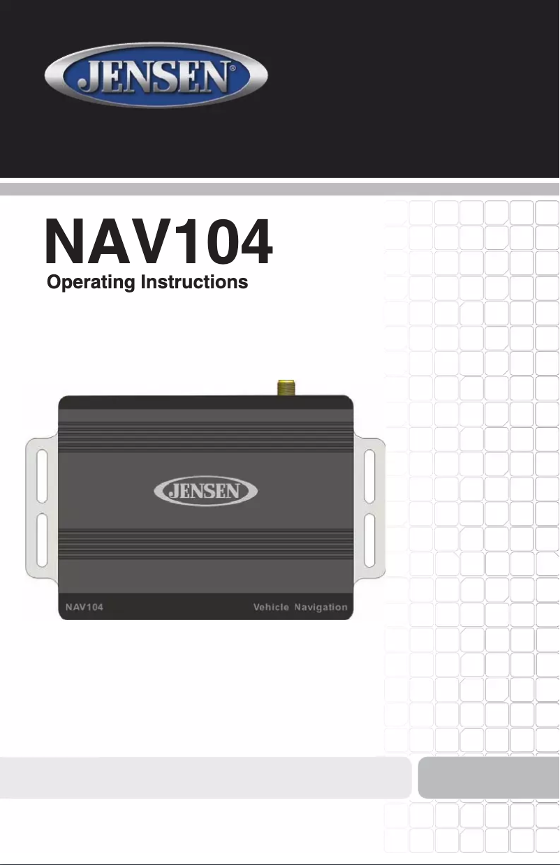 Page n°1 - Manuel utilisateur Jensen NAV104