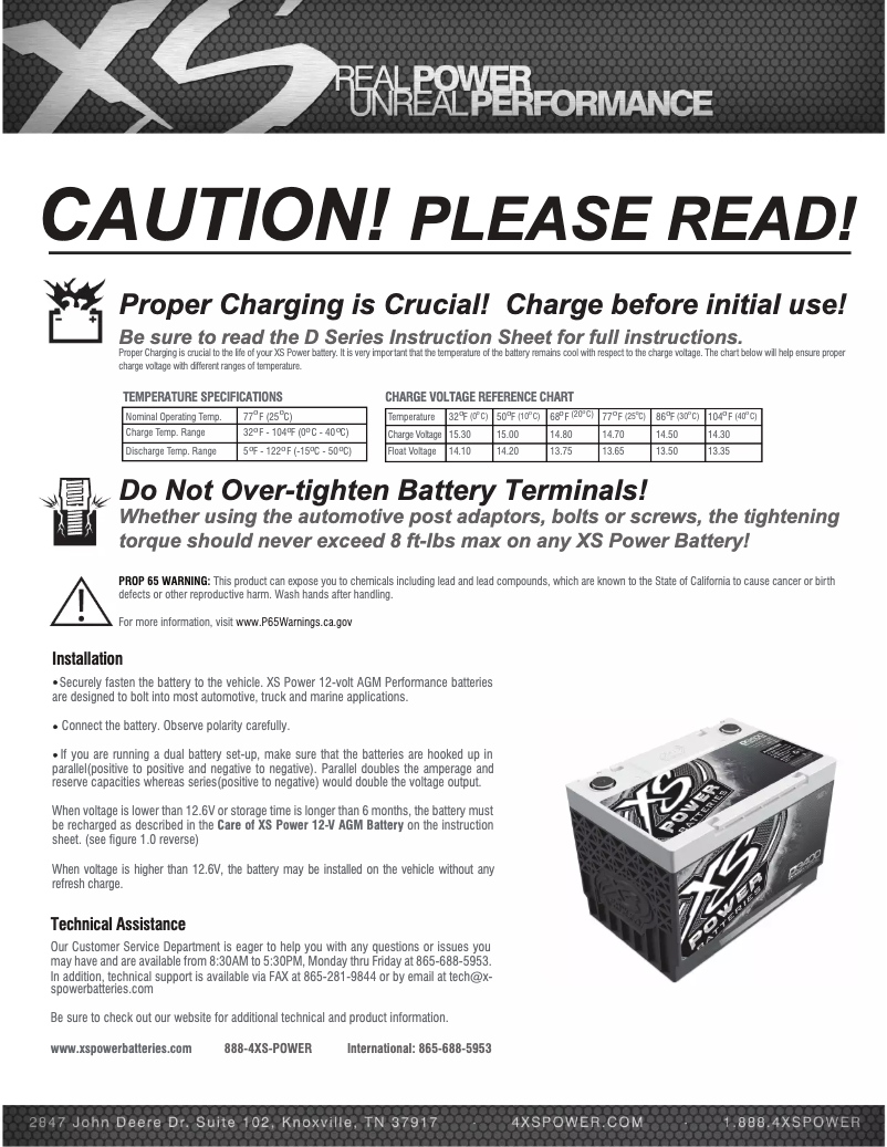 Page 1 de la notice Manuel utilisateur XS Power D3100