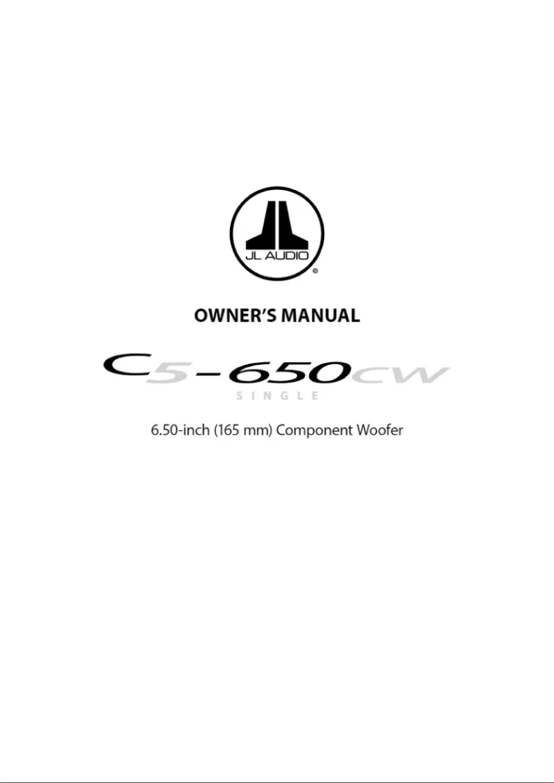 Page n°1 - Manuel utilisateur JL Audio C5-650cw