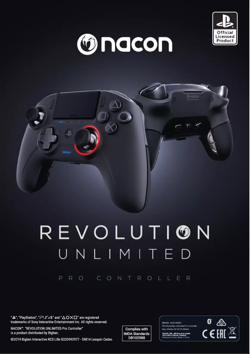 Page 1 de la notice Manuel utilisateur NACON Revolution Pro Controller 3