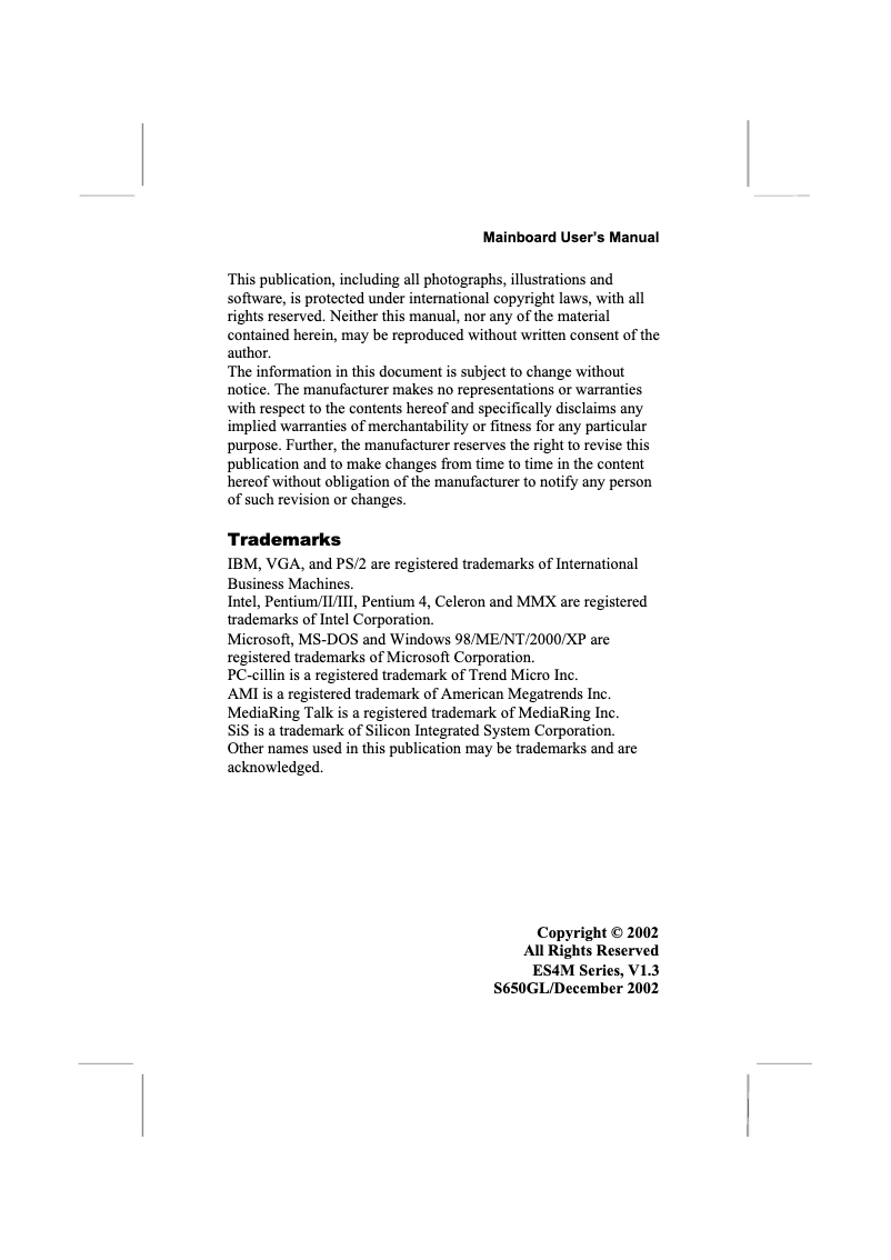 Image de la première page du manuel de l'appareil ES4m