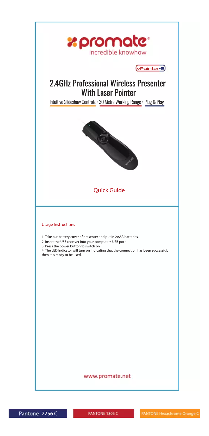 Page 1 de la notice Manuel utilisateur Promate vPointer-2