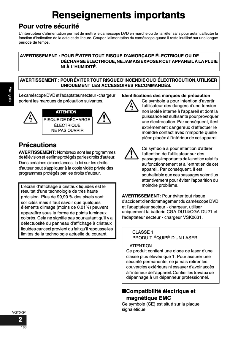 Image de la première page du manuel de l'appareil VDR-M50