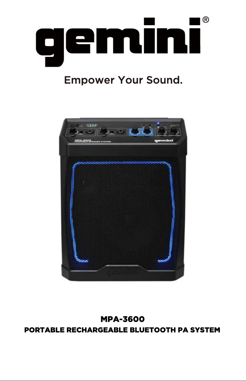 Image de la première page du manuel de l'appareil MPA-3600