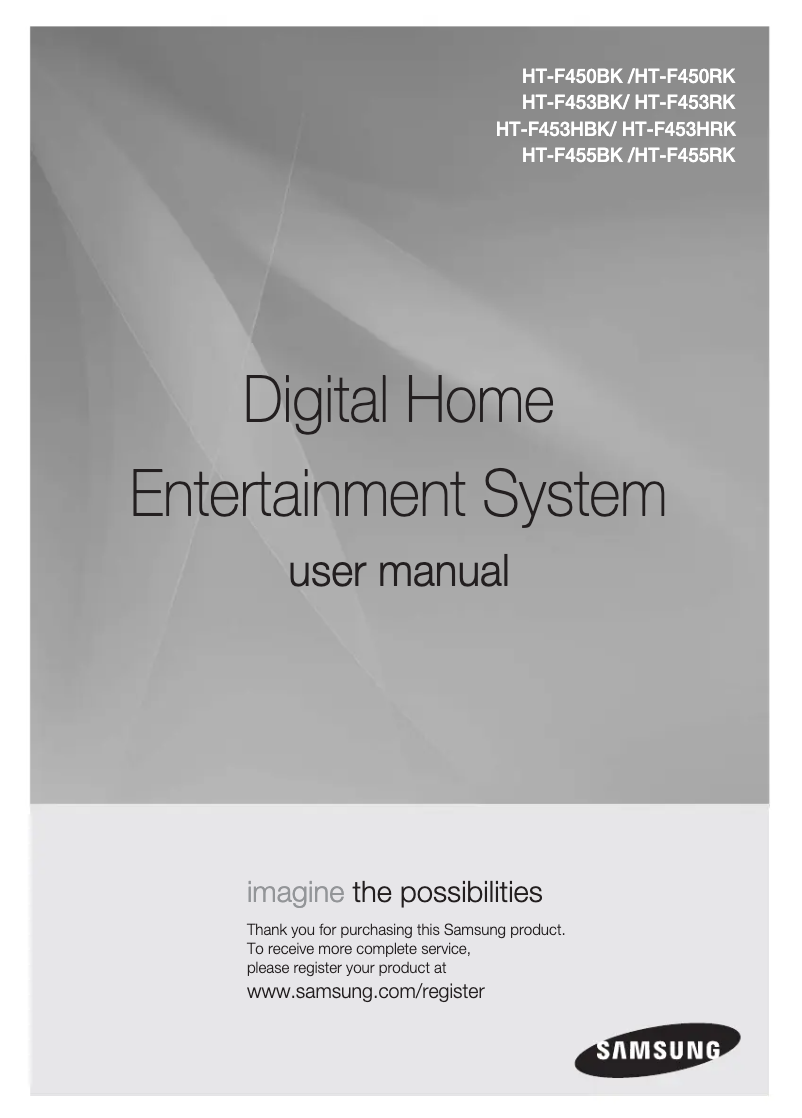 Page 1 de la notice Manuel utilisateur Samsung HT-F450RK