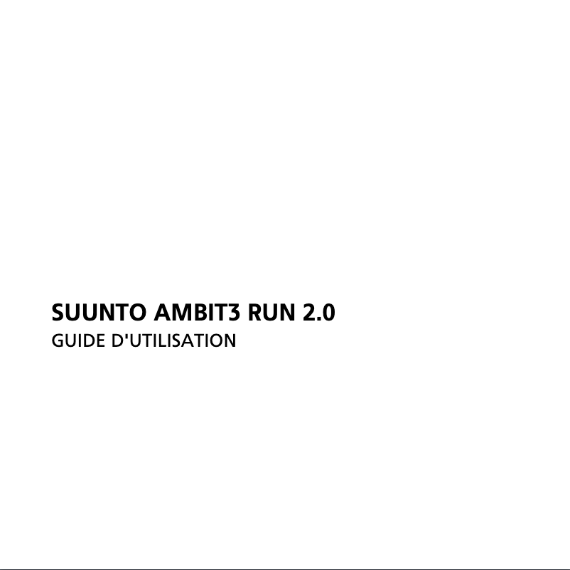 Page 1 de la notice Manuel utilisateur Suunto Ambit 3 Run 2.0