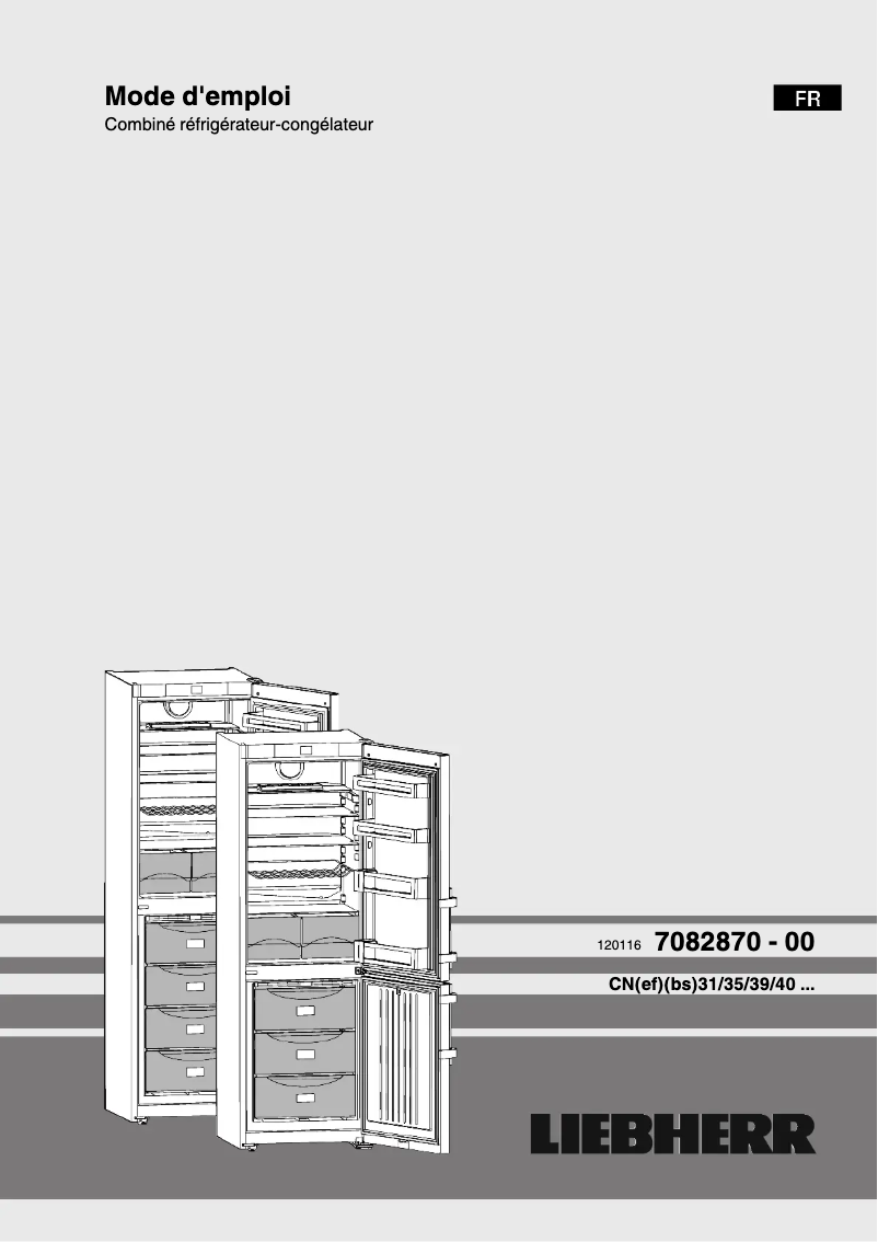 Page 1 de la notice Manuel utilisateur Liebherr CNEF4015