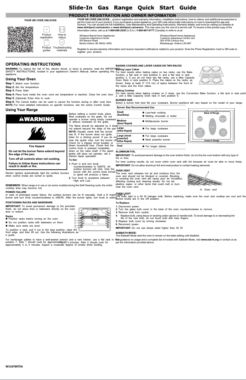 Página 1 del manual Guía de inicio rápido Whirlpool WEG745H0LZ
