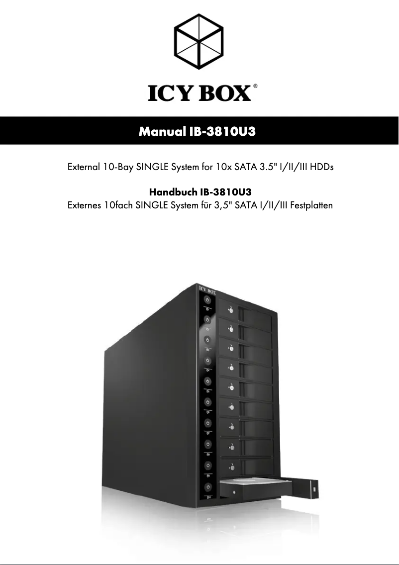 Page 1 de la notice Manuel utilisateur Icy Box IB-3810U3