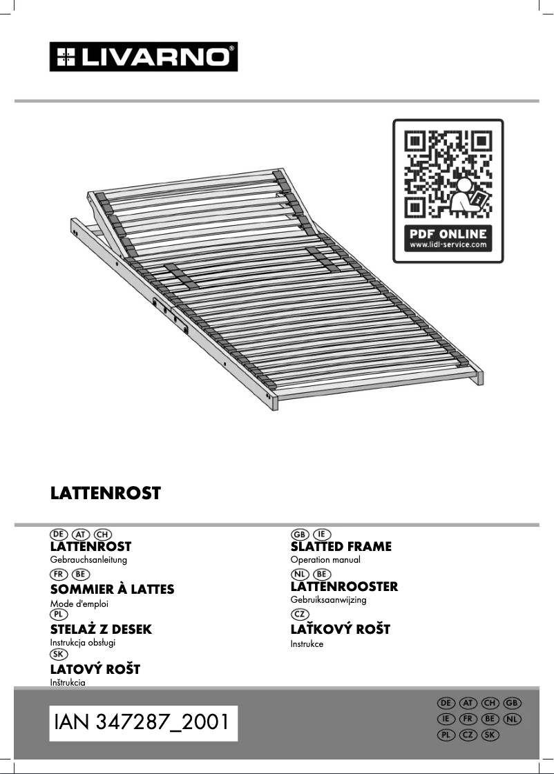 Page 1 de la notice Manuel utilisateur Livarno Lux IAN 347287