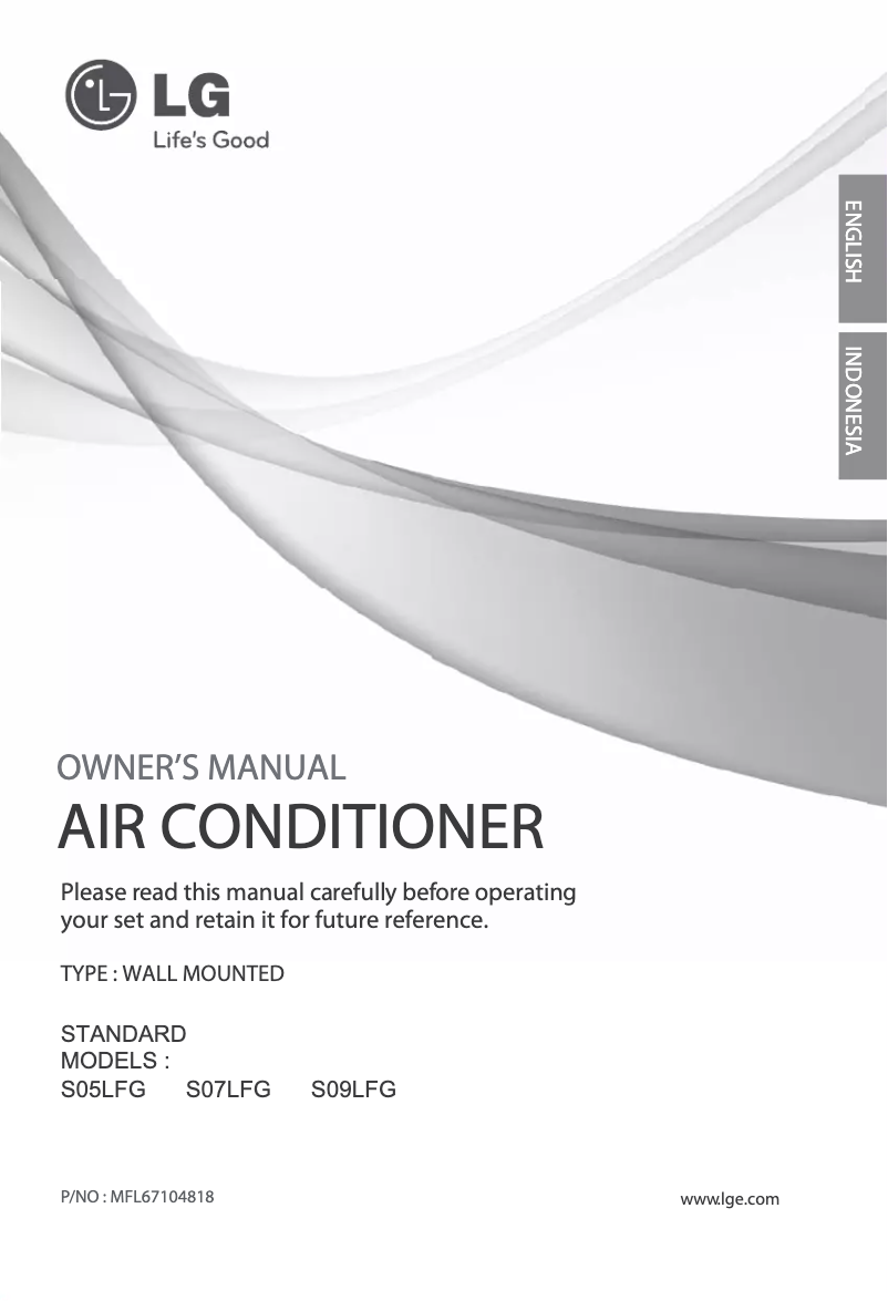 Page n°1 - Manuel utilisateur LG SN05LFG-2
