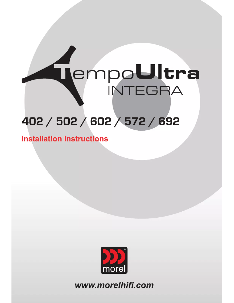 Page n°1 - Manuel utilisateur Morel Tempo Ultra Integra 402 MKII