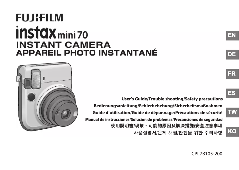 Image de la première page du manuel de l'appareil Intax Mini 70