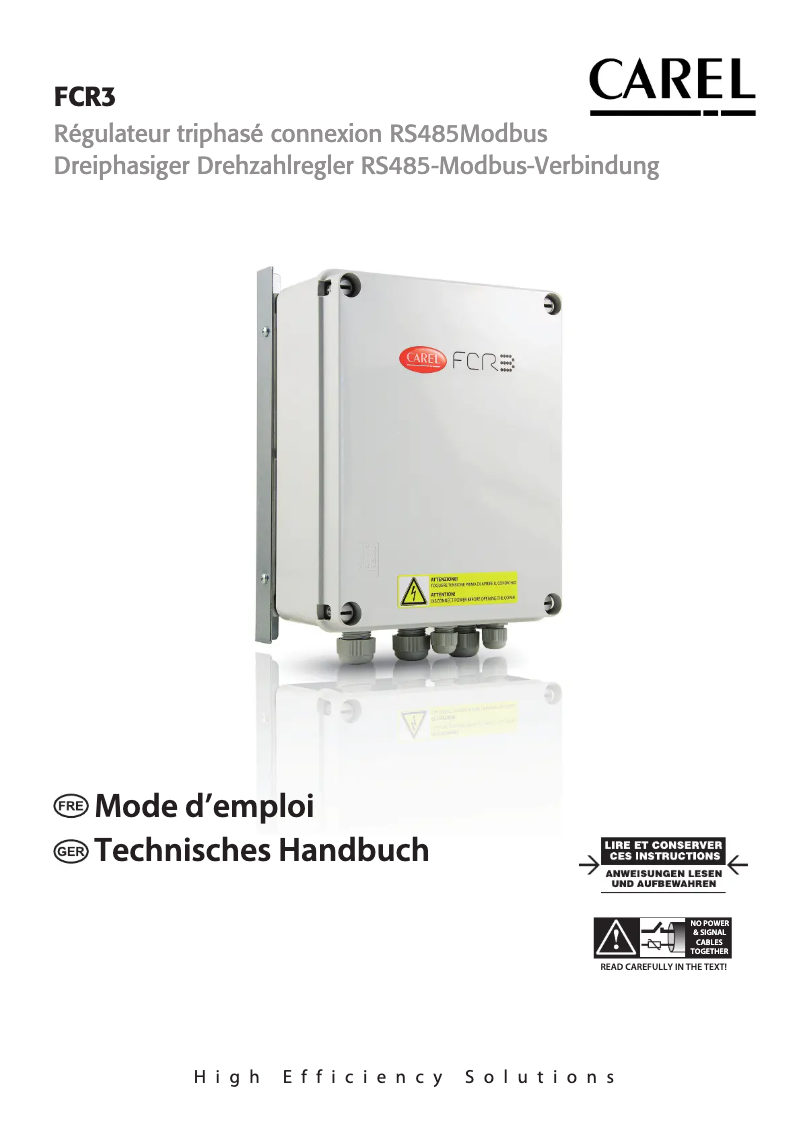 Page 1 de la notice Manuel utilisateur Carel FCR3