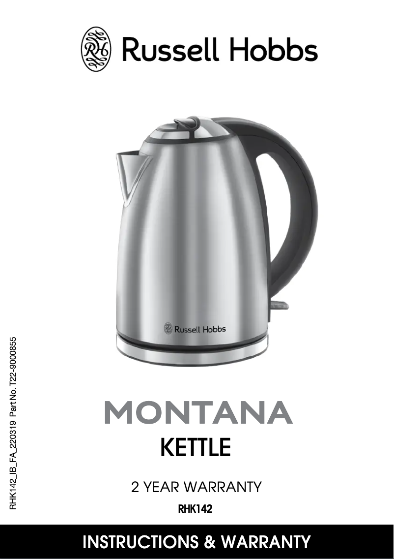 Page n°1 - Manuel utilisateur Russell Hobbs Montana RHK142