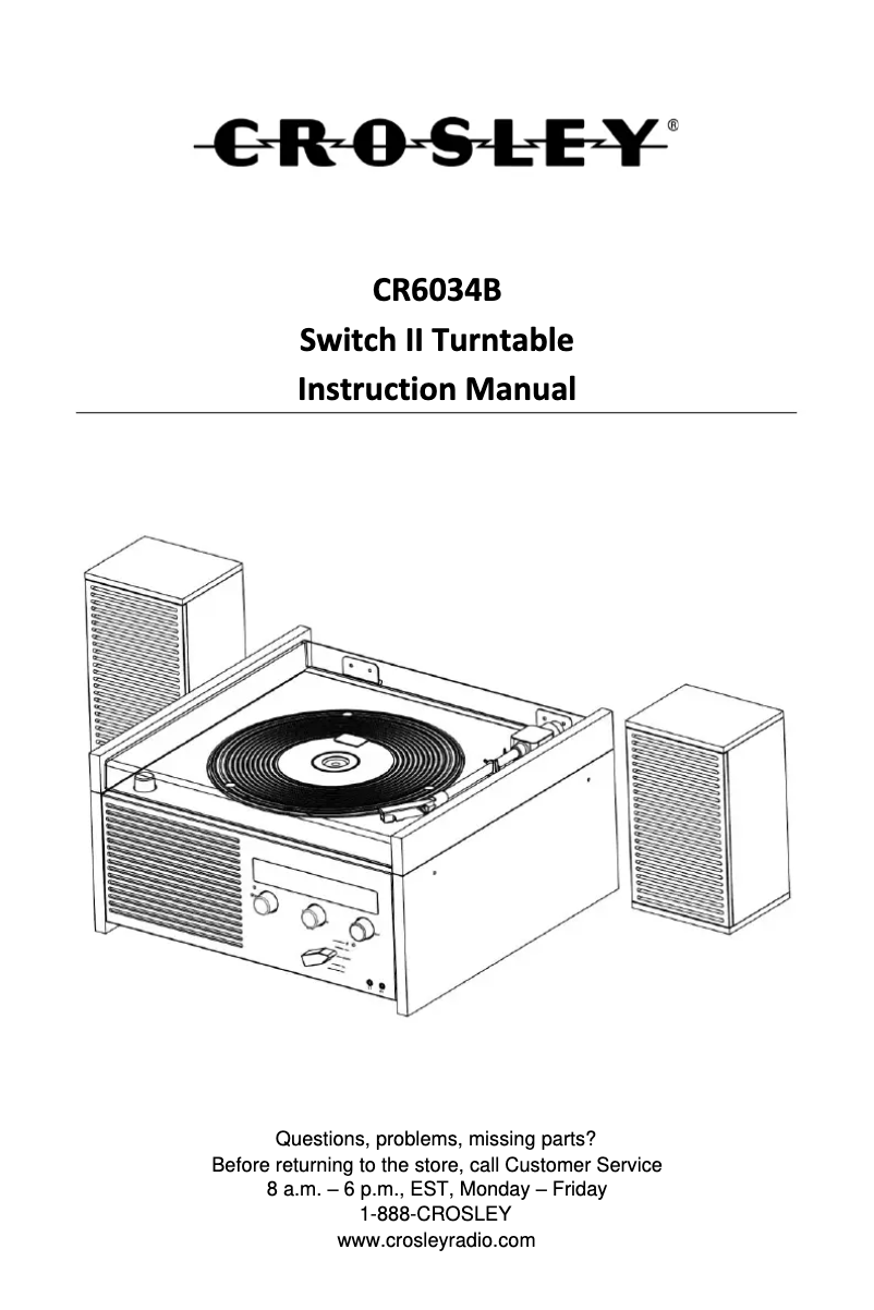 Page 1 de la notice Manuel utilisateur Crosley Switch II CR6034B