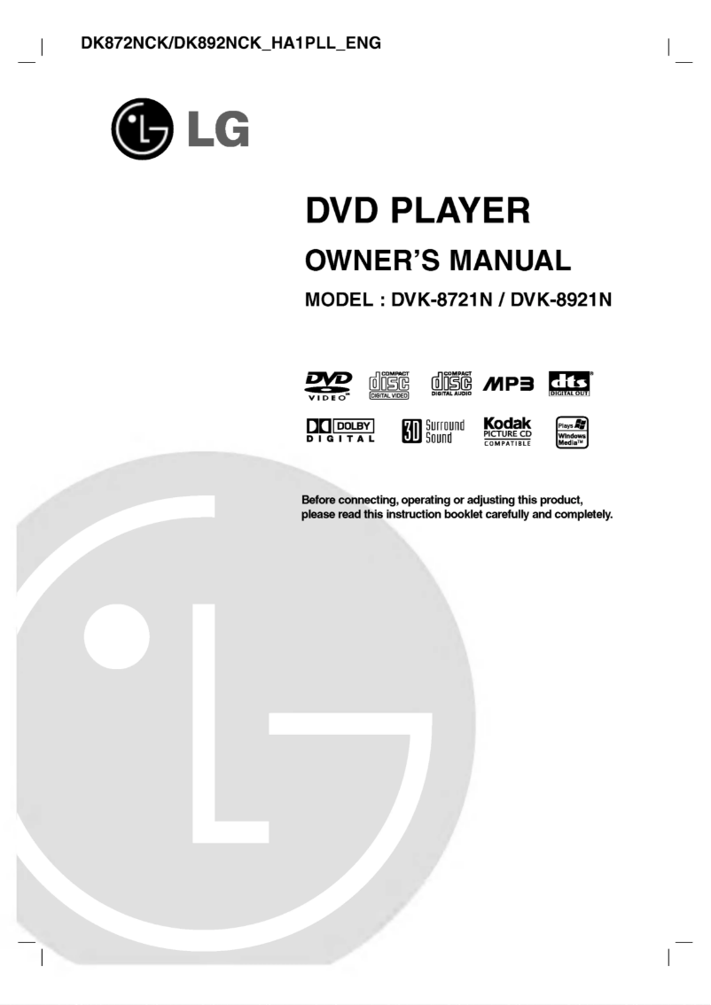 Image de la première page du manuel de l'appareil DVK-8721N
