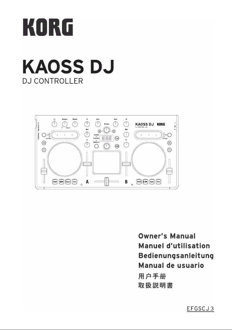 Image de la première page du manuel de l'appareil Kaoss DJ