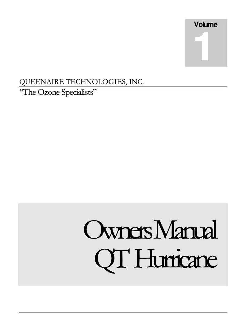 Image de la première page du manuel de l'appareil QT Hurricane QTH24