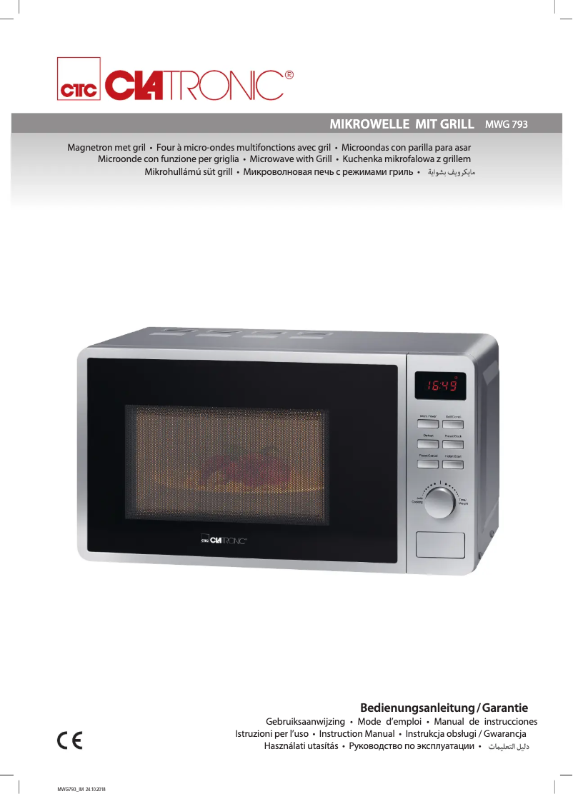 Page 1 de la notice Mode d'emploi Clatronic MWG 793