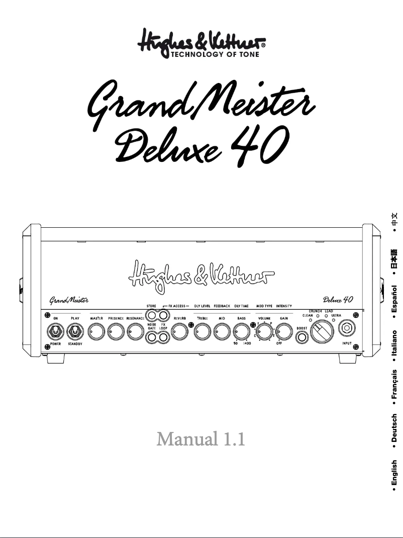 Page n°1 - Manuel utilisateur Hughes & Kettner GrandMeister Deluxe 40