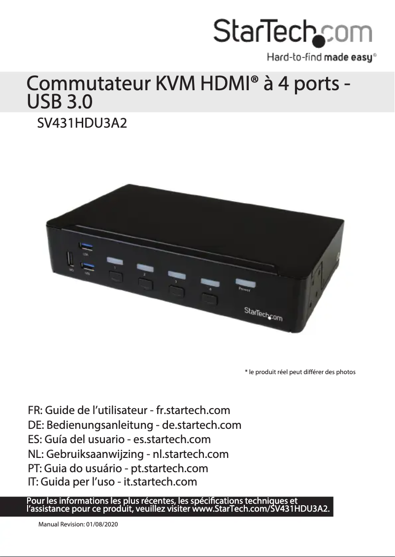 Page 1 de la notice Manuel utilisateur StarTech.com SV431HDU3A2