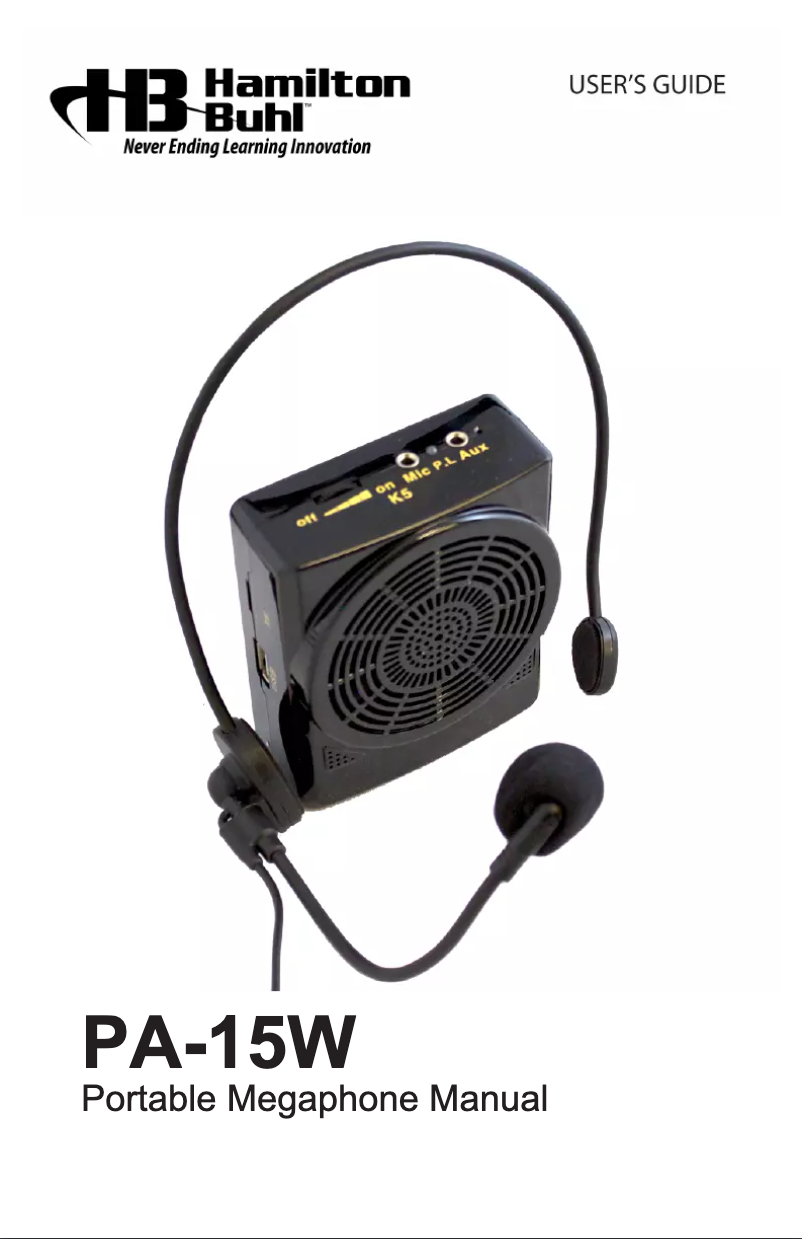 Image de la première page du manuel de l'appareil PA-15W