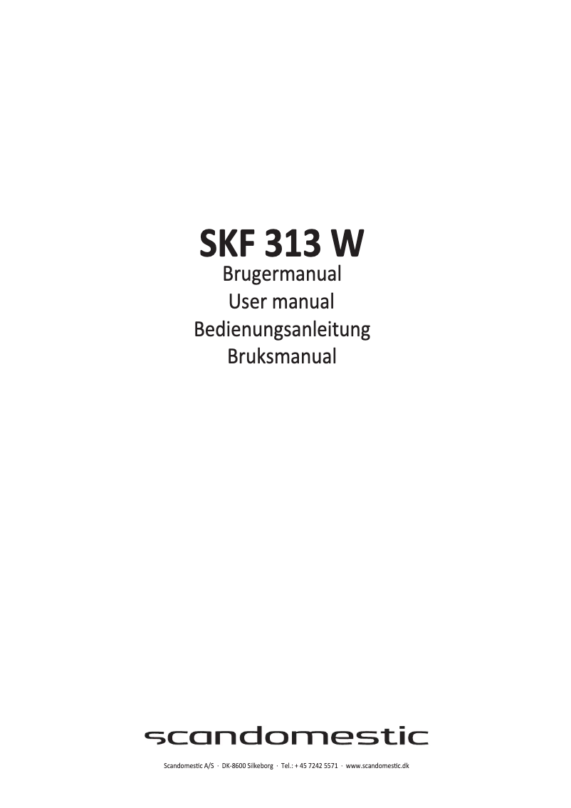Image de la première page du manuel de l'appareil SKF 313 W