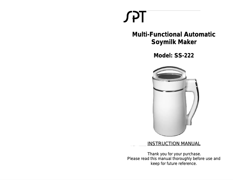 Image de la première page du manuel de l'appareil SS-222