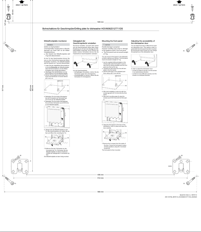 Page 1 de la notice Manuel utilisateur Hanseatic HGVI6082D127711DS