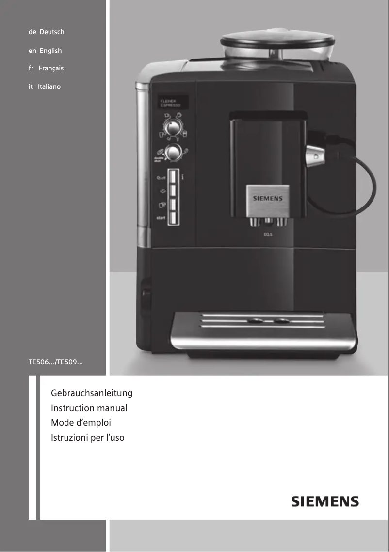 Page n°1 - Manuel utilisateur Siemens EQ.5 macchiatoPlus TE506M09DE