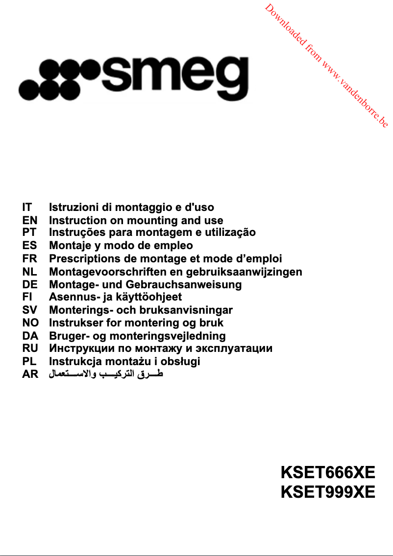 Page 1 de la notice Manuel utilisateur Smeg KSET666XE