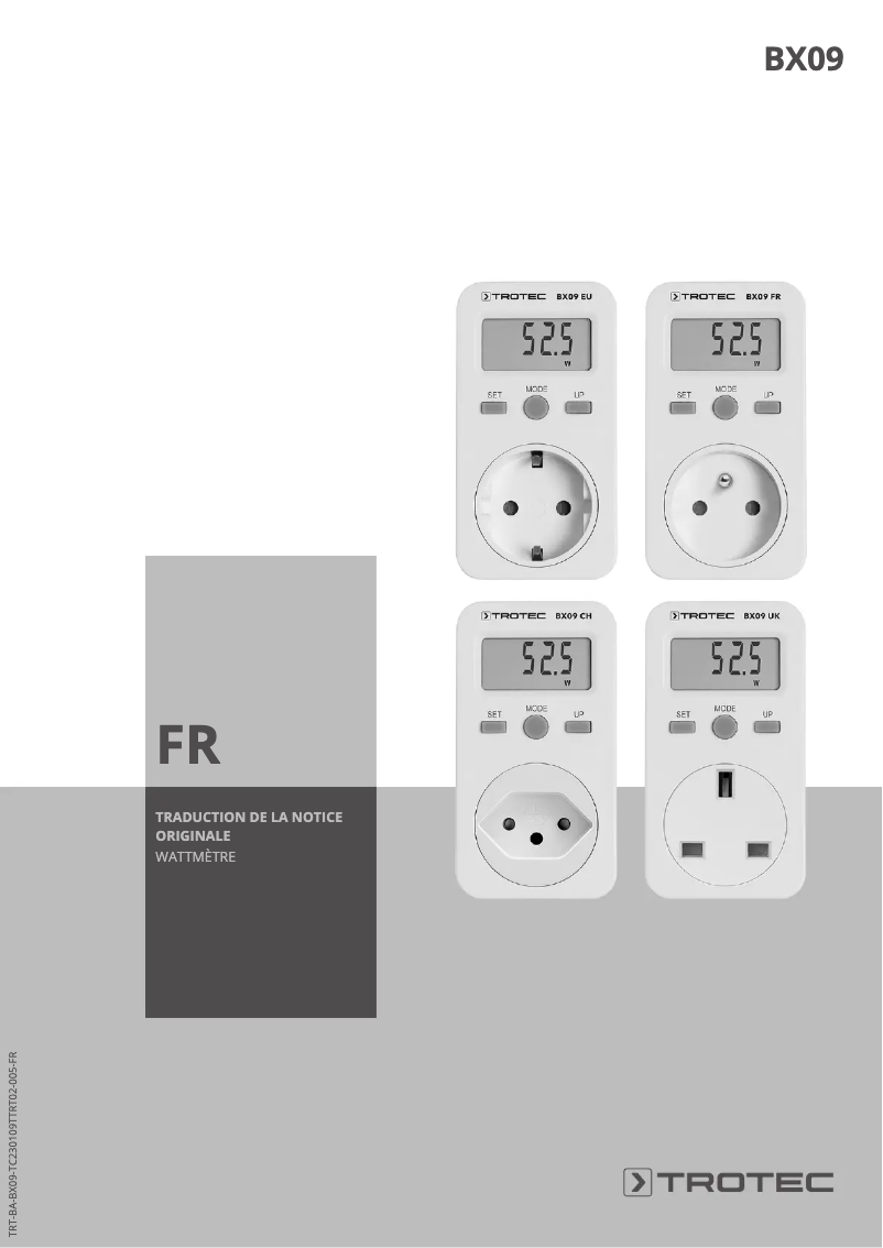 Image de la première page du manuel de l'appareil BX09