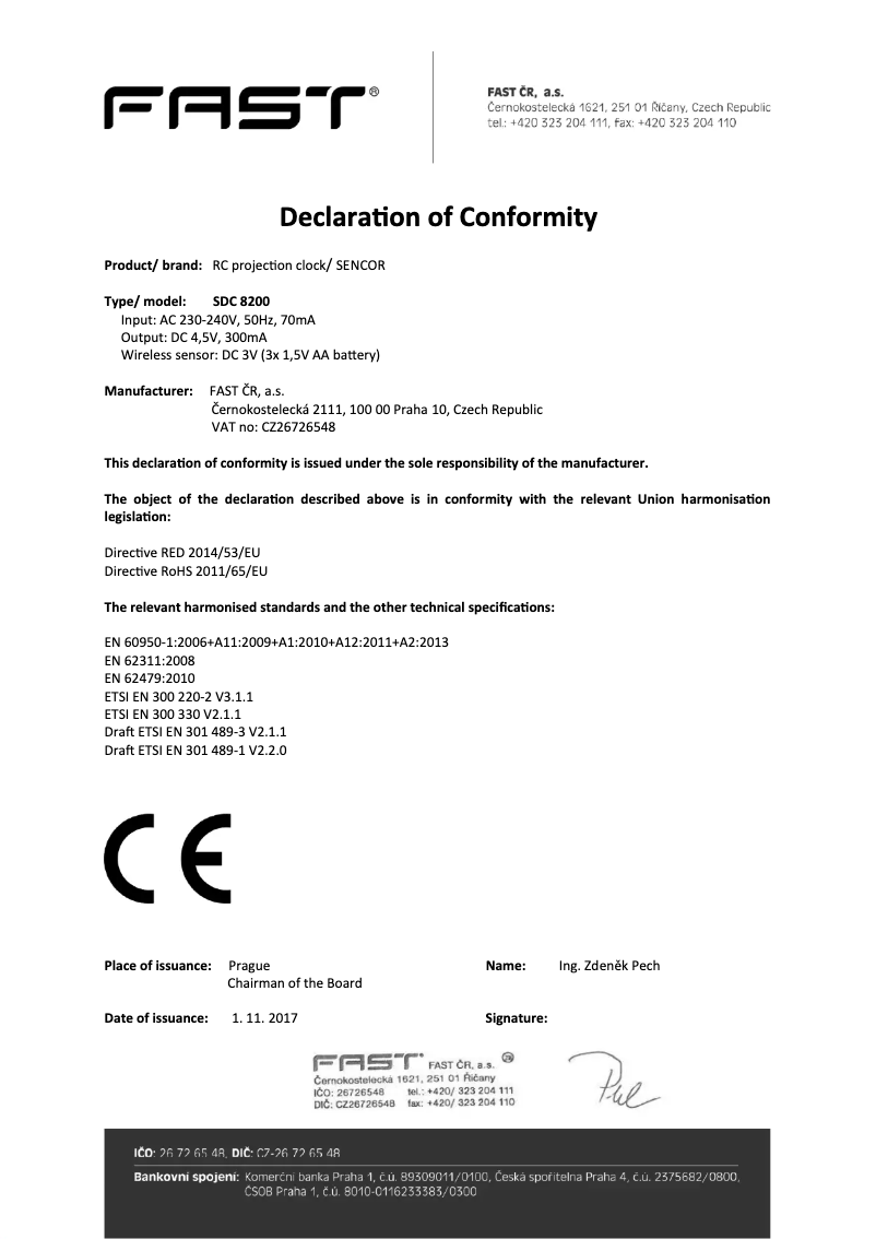 Page 1 de la notice Manuel utilisateur Sencor SDC 8200