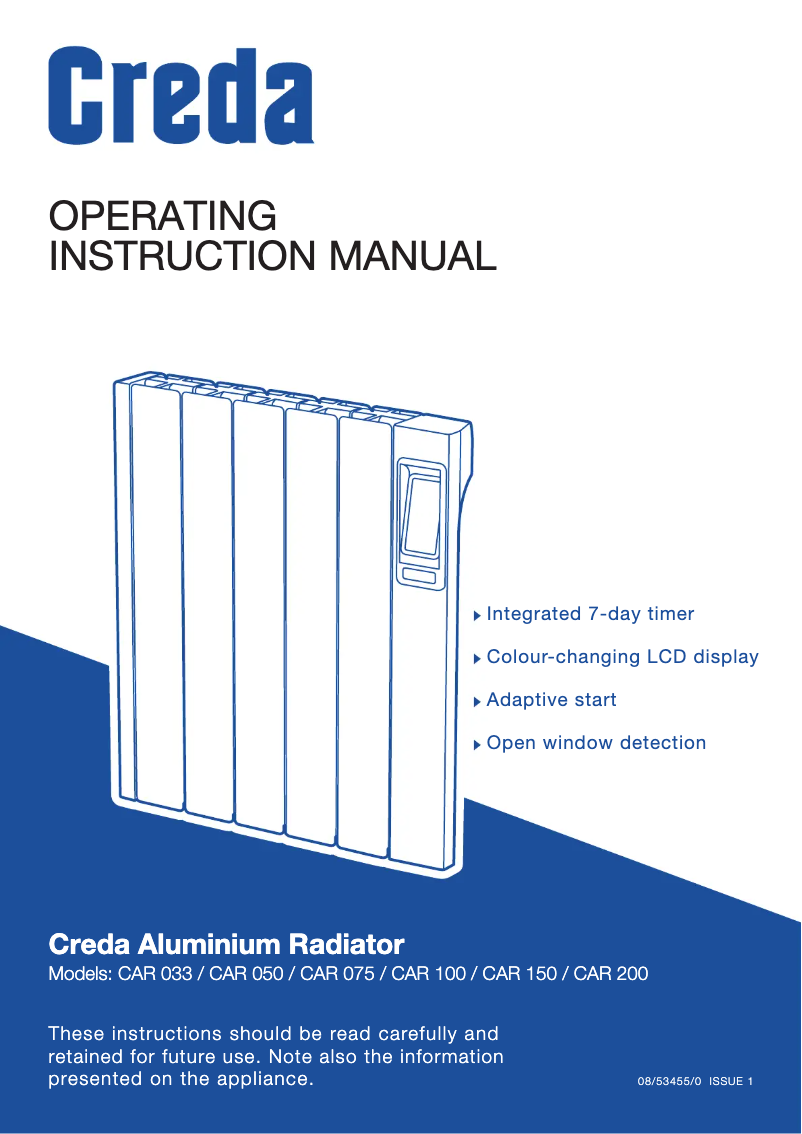 Page 1 de la notice Manuel utilisateur Creda CAR033