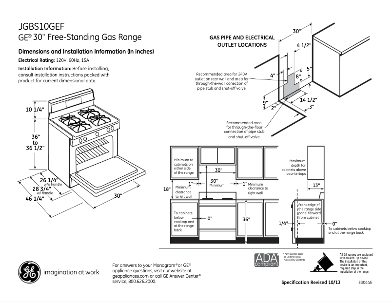 Image de la première page du manuel de l'appareil JGBS10GEFSA