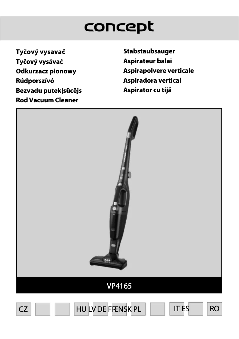 Page n°1 - Manuel utilisateur Concept VP4165