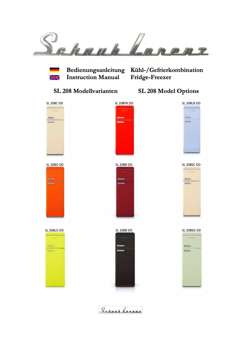 Page n°1 - Manuel utilisateur Schaub Lorenz SL208LG DD