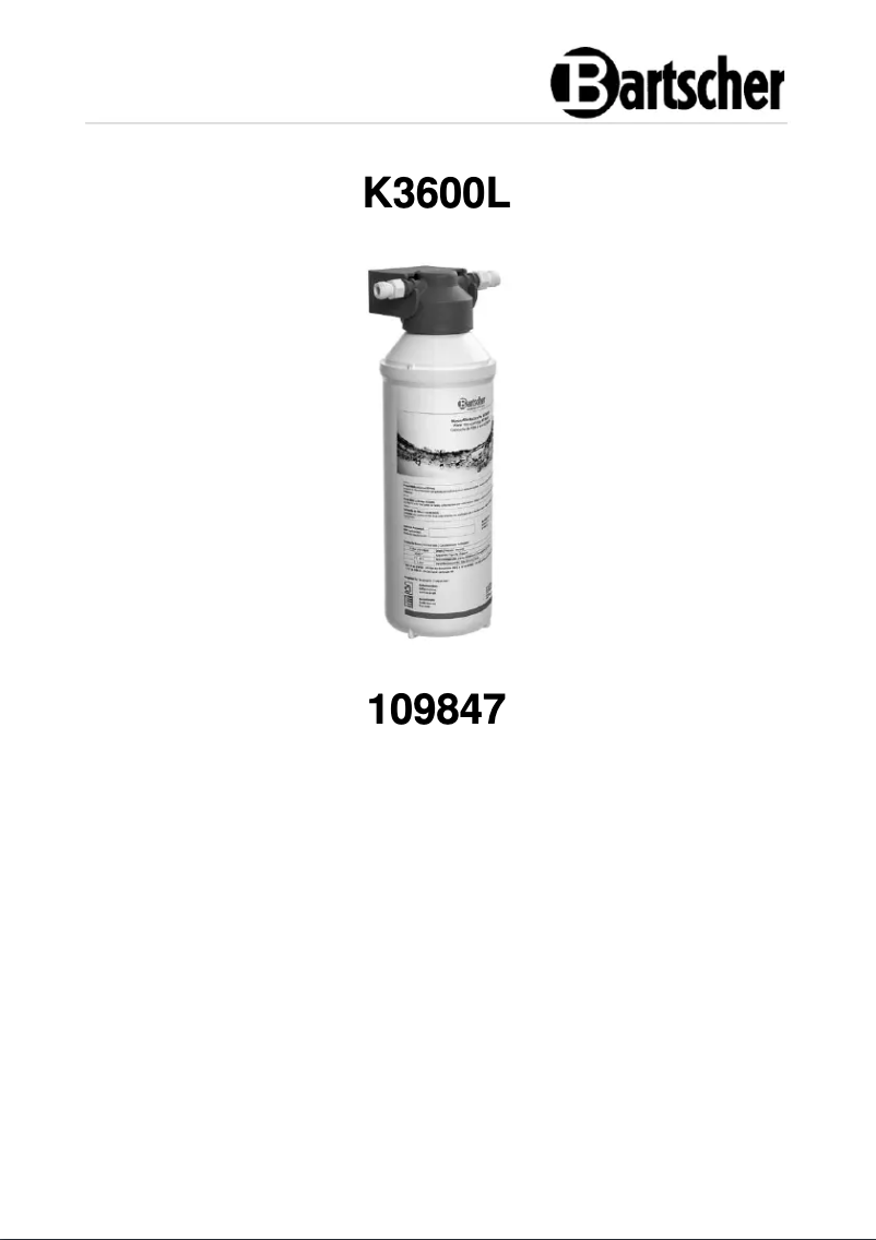 Página 1 del manual Manual de usuario Bartscher K3600L