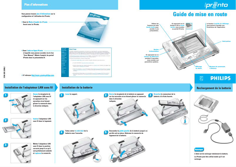 Page 1 de la notice Guide de démarrage rapide Philips SBCRU1000