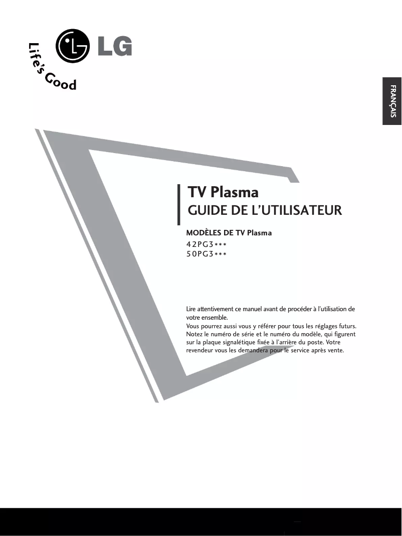 Page 1 de la notice Manuel utilisateur LG 50PG35TR