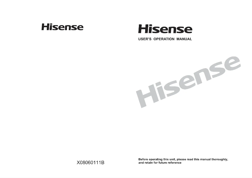 Page n°1 - Manuel utilisateur Hisense WFBJ7014