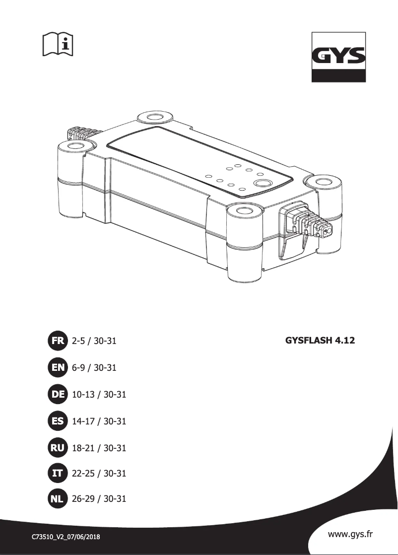 Page n°1 - Manuel utilisateur GYS Gysflash 4.12